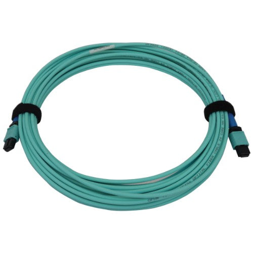 Tripp Lite N846B-10M-24-P 40/100/400G Multimode 50/125 OM3 Fiber Optic Cable (24F MTP/MPO-PC F/F), LSZH, Aqua, 10 m (32.8 ft.)