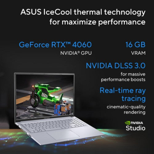 ASUS Vivobook 16X K3605ZV-N1045W Intel® Core™ i7 i7-12650H Laptop 40.6 cm (16") WUXGA 16 GB DDR4-SDRAM 512 GB SSD NVIDIA GeForce RTX 4060 Wi-Fi 6E (802.11ax) Windows 11 Home Silver
