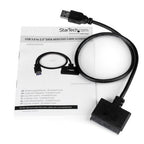 StarTech.com SATA to USB Cable, USB 5Gbps to 2.5in SATA I II III Hard Drive Adapter, External Converter for SSD or HDD Data Transfer
