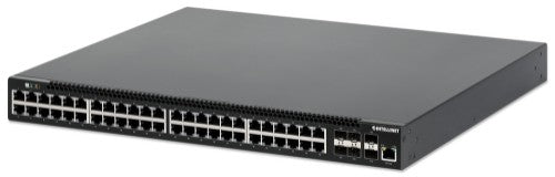 Intellinet 54-Port L3 Fully Managed PoE+ Switch with 48 Gigabit Ethernet Ports and 6 SFP+ Uplinks (with UK power cord)