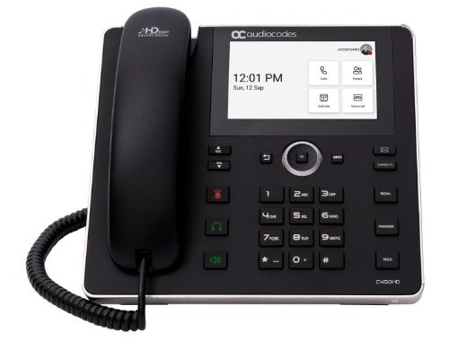 AudioCodes C450HD IP-Phone PoE GbE with an external power supply black