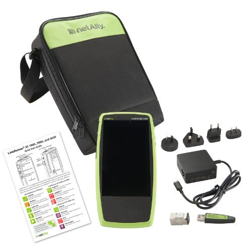 NetAlly INCLUDES: LINKRUNNER AT 1500 TESTER, POWER SUPPLY WITH REGIONAL POWER PLUGS, WIR network analyser Green