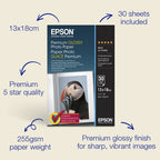 Epson Premium Glossy Photo Paper (130 x 180mm), 255gsm, 30 sheets