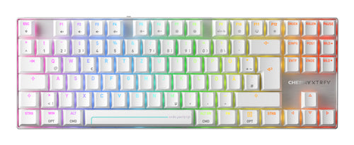 CHERRY MX 8.2 Pro TMR Wireless keyboard Gaming USB + RF Wireless + Bluetooth QWERTZ German Silver, White