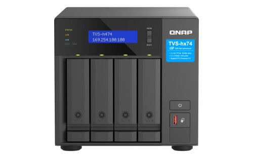 QNAP TVS-H474 NAS Tower Intel® Core™ i3 i3-12100 8 GB DDR4 0 TB QuTS hero Black