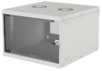 Intellinet 19" Network Cabinet - Wall Mount (Basic), 6U, 400mm Deep, Grey, Flatpack, Max 50kg, Usable Depth 340mm, Glass Door, Rack, Parts for wall installation (eg screws and rawl plugs) not included