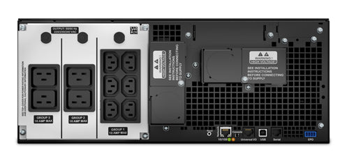 APC Smart-UPS On-Line, 6kVA/6kW, Rackmount 4U, 230V, 6x C13+4x C19 IEC outlets, Network Card, Extended runtime, W/ rail kit, 6-year warranty
