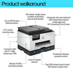 HP OfficeJet Pro 9130b Wireless All-in-One Color Printer, Two-sided printing; Copier, Scanner