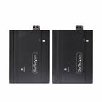 StarTech.com DisplayPort KVM Extender over Fiber Optic, 4K 60Hz, Console Extender Kit, Up to 984ft/300m (Multi-mode) with Pre-installed SFP+ Modules, 3x USB HID - TAA
