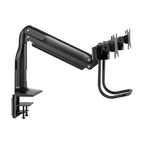 Tripp Lite DMPDD1735AM Safe-IT Precision-Placement Dual-Display Desk Clamp or Grommet with Antimicrobial Tape for 17” to 35” Displays, USB Ports