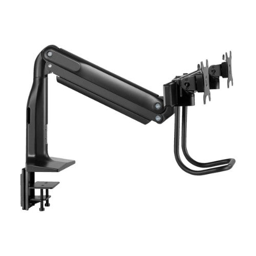 Tripp Lite DMPDD1735AM Safe-IT Precision-Placement Dual-Display Desk Clamp or Grommet with Antimicrobial Tape for 17” to 35” Displays, USB Ports