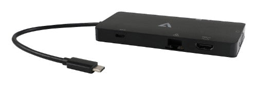 V7 UCMINIDOCK-ALTHV laptop dock/port replicator Docking USB 3.2 Gen 1 (3.1 Gen 1) Type-C Black