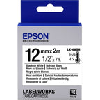 Epson C53S654025/LK-4WBH Ribbon black on white heat-resistant 12mm x 2m for Epson LabelWorks 4-18mm/36mm/6-12mm/6-18mm/6-24mm