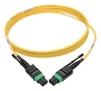 Tripp Lite N390-02M-12-AP MTP/MPO (APC) Singlemode Patch Cable (F/F), 12 Fiber, 40/100 GbE, QSFP+ 40GBASE-PLR4, Plenum, Push/Pull Tab, Yellow, 2 m (6.6 ft.)