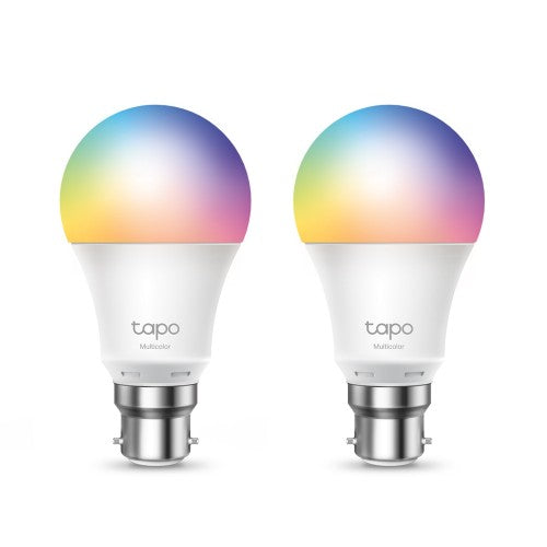TP-Link Tapo Smart Wi-Fi Light Bulb, Multicolor, E27, 2-Pack