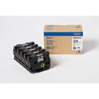 Brother HGE-M951V5 DirectLabel black on silver matt Laminat 24mm x 8m Pack=5 for P-Touch RL 700 S/ 9500 PC/ 9700 PC/ 9800 PCN