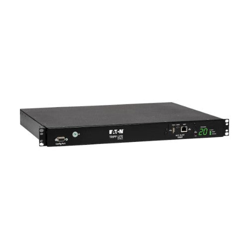 Eaton PDUMH20HVATNET 3.8kW Single-Phase Switched Automatic Transfer Switch PDU, Two 200-240V C20 Inlets, 8 C13 & 2 C19 Outputs, 1U, TAA