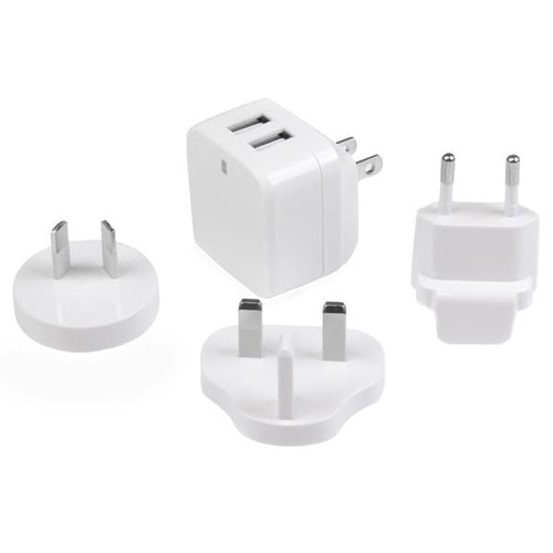 StarTech.com Dual-Port USB Wall Charger - International Travel - 17W/3.4A - White
