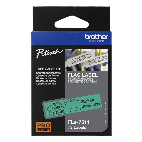 Brother FLE-7511 DirectLabel Label green 45mm x 21mm Pack=72