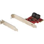 StarTech.com SATA PCIe Card - 4 Port PCIe SATA Expansion Card - 6Gbps - Low/Full Profile - Stacked SATA Connectors - ASM1164 Non-Raid - PCI Express to SATA Converter - TAA