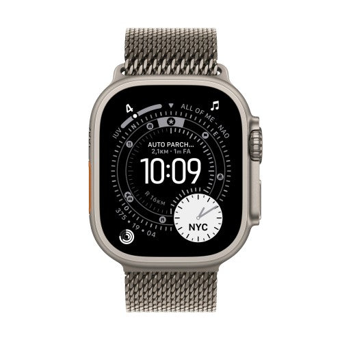Apple Watch Ultra 3 GPS + Cellular 49mm Natural Titanium Case with Natural Titanium Milanese Loop - Small