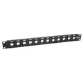 Tripp Lite N062-012-KJ 12-Port 1U Rack-Mount Unshielded Blank Keystone/Multimedia Patch Panel, RJ45 Ethernet, USB, HDMI, Cat5e/6