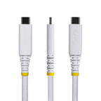 StarTech.com 50cm (1.6ft) USB4 Cable, 40Gbps, USB-IF Certified USB-C Cable, 240W PD, 8K 60Hz/4K 240Hz DP2.1 DP40, TPE Jacket, Thunderbolt 4 Compatible - White USB-C Cord