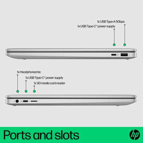 HP Chromebook 15a-nb0004na Intel® Core™ i3 i3-N305 39.6 cm (15.6") Full HD 8 GB LPDDR5-SDRAM 256 GB Flash Wi-Fi 6 (802.11ax) ChromeOS Silver