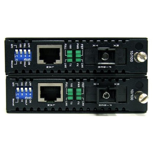 StarTech.com 10/100 Mbps Ethernet Single Mode WDM Fiber Media Converter Kit SC 20km