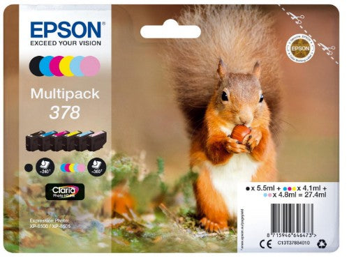 Epson C13T37884020/378 Ink cartridge multi pack Bk,C,M,Y,LC,LM Blister Radio Frequency 5,5ml 3x4,1ml 2x4,8ml Pack=6 for Epson XP 8000