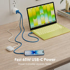 Targus HyperJuice Flex 65W GaN Laptop, Smartphone, Headset, Portable gaming console Blue, White AC Indoor