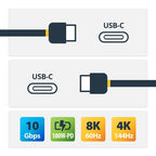 StarTech.com 3ft (1m) USB-C Cable, USB 10Gbps, 100W (5A) Power Delivery, 8K 60Hz / 4K 144Hz DP Alt Mode, USB-IF Certified - Thunderbolt Compatible