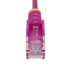 StarTech.com 25cm Pink Slim CAT6 Ethernet Cable, Snagless, 100W PoE, UTP, LSZH, 28AWG Pure Bare Copper Wire, Slim RJ45 Network Patch Cord w/Strain Reliefs, Individually Tested