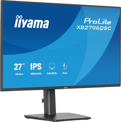 iiyama ProLite 27” QHD IPS monitor with USB-C (65W) and ergonomic stand