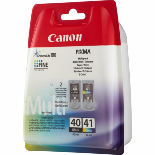 Canon 0615B036/PG-40+CL-41 Printhead cartridge multi pack black + color 16ml+12ml Pack=2 for Canon Pixma IP 1600/2200/2500/2600/MX 300