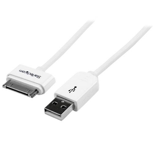 StarTech.com 1m (3 ft) Apple 30-pin Dock Connector to USB Cable for iPhone / iPod / iPad with Stepped Connector