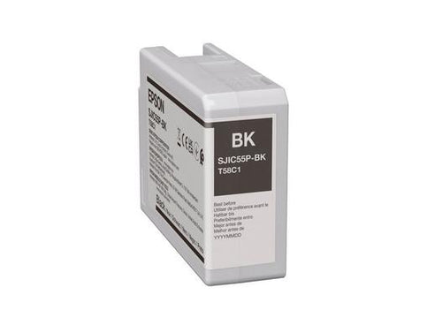 Epson C13T58C140/SJI-C-55-BK Ink cartridge black 80ml for Epson ColorWorks D 6000