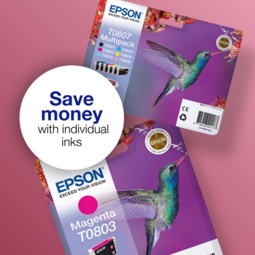 Epson C13T08074011/T0807 Ink cartridge multi pack Bk,C,M,Y,LC,LM, 6x220 pages 6x7,4ml Pack=6 for Epson Stylus Photo P 50/PX/PX 730/R 265