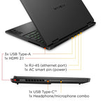 HP OMEN Slim Gaming 16-an0001na Intel Core Ultra 7 255H Laptop 40.6 cm (16") 2K 24 GB DDR5-SDRAM 1 TB SSD NVIDIA GeForce RTX 5060 Wi-Fi 6E (802.11ax) Windows 11 Home AI PC Black