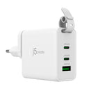 j5create 65W GaN USB-C 3-Port Traveler Charger with changeable AC plugs and USB-C cable