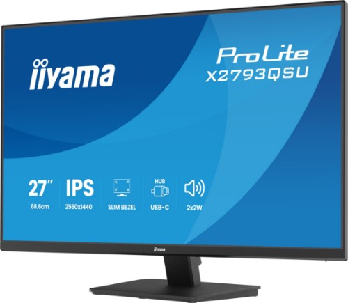 iiyama ProLite X2793QSU-B1 computer monitor 68.6 cm (27") 2560 x 1440 pixels Quad HD LED Black