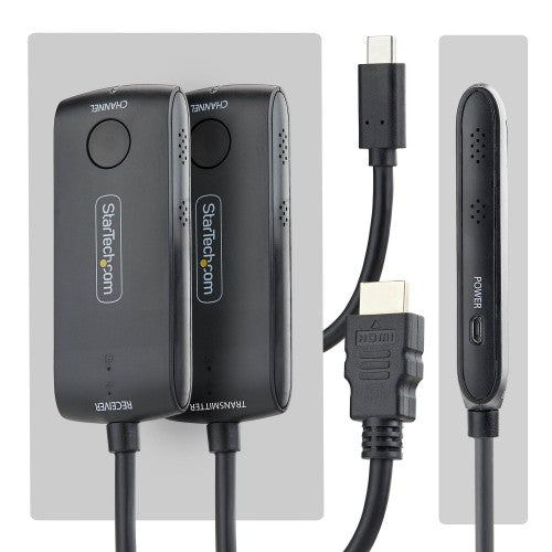 StarTech.com Wireless USB-C to HDMI Extender for Meeting Rooms and Huddle Spaces, 4K 60Hz, 65ft Range, USB Powered, Plug-and-Play Transmitter and Receiver Kit