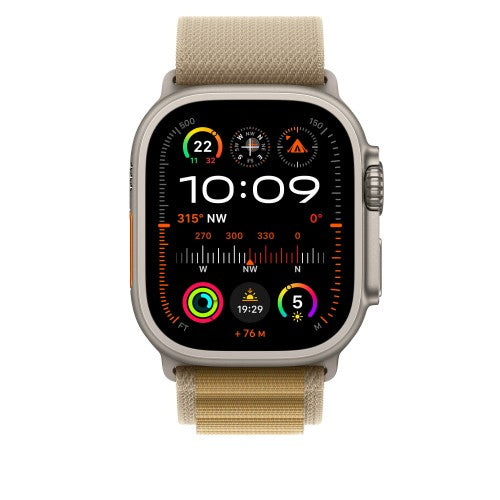 Apple 49mm Tan Alpine Loop - Medium - Natural Titanium Finish