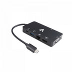 V7 V7UC-U3CRJ45HDVG-BLK USB graphics adapter 3840 x 2160 pixels Black