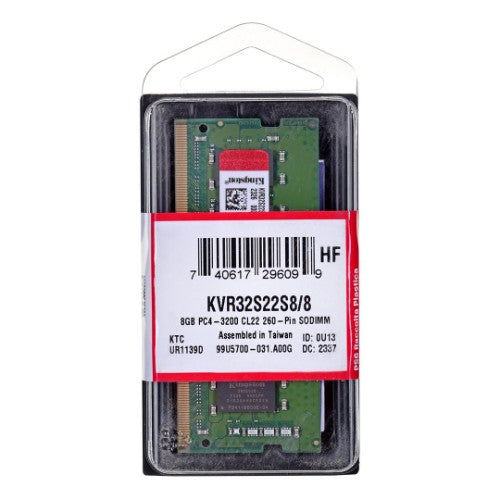Kingston Technology ValueRAM memory module 8 GB 1 x 8 GB DDR4 3200 MT/s 260-pin SO-DIMM