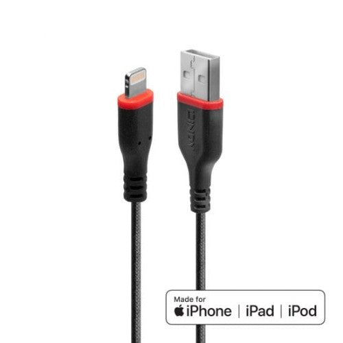 Lindy 2m Reinforced USB Type A to Lightning Charge and Sync Cable