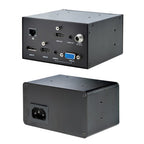 StarTech.com Conference Table Box for AV Connectivity & Power/Charging - 4K HDMI output with HDMI, DP, & VGA Inputs, GbE, Audio - Charging Station w/ 2x USB-A & 1x CE Certified UK Plug