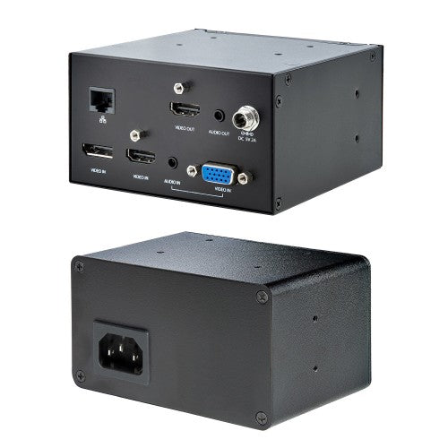 StarTech.com Conference Table Box for AV Connectivity & Power/Charging - 4K HDMI output with HDMI, DP, & VGA Inputs, GbE, Audio - Charging Station w/ 2x USB-A & 1x CE Certified UK Plug