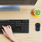 Logitech MK270 keyboard Mouse included Home RF Wireless QWERTY US International Black