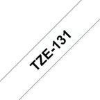 Brother TZE-131 DirectLabel black on Transparent Laminat 12mm x 8m for Brother P-Touch TZ 3.5-18mm/6-12mm/6-18mm/6-24mm/6-36mm